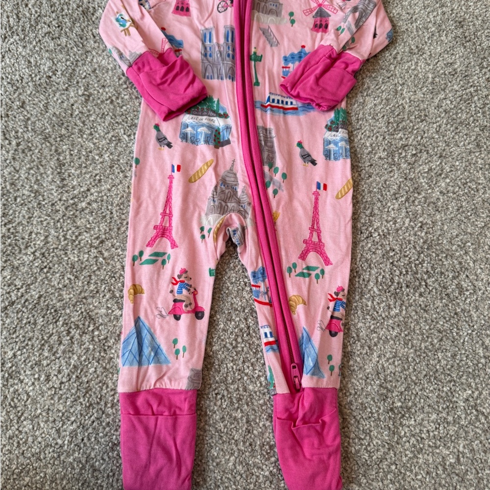Little Sleepies Romper Paris Dogs nb